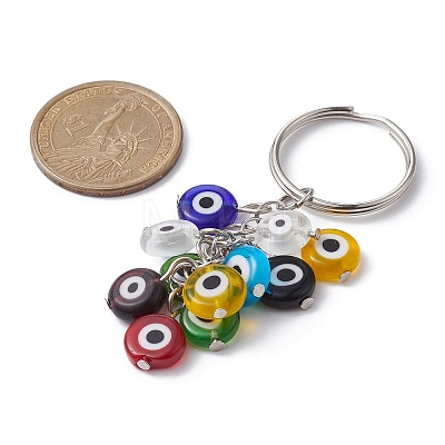 Handmade Evil Eye Lampwork Beads Keychain KEYC-JKC00511-1