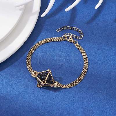Brass Macrame Pouch Braided Gemstone Holder Bracelet Making BJEW-JB09620-01-1