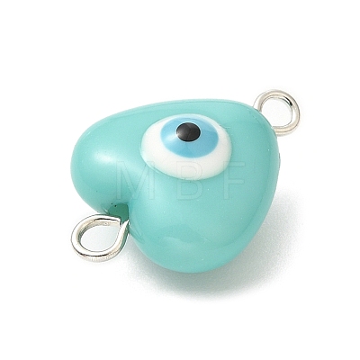 Evil Eye Resin Connector Charms PALLOY-JF02126-02-1