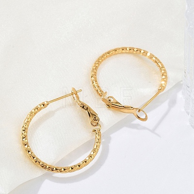 304 Stainless Steel Hoop Earrings For Women EJEW-B114-02A-G-1