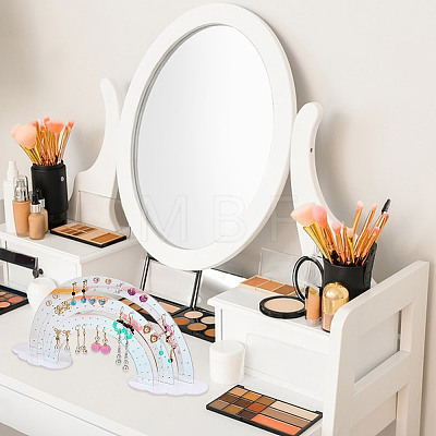 Rainbow with Cloud Laser Acrylic Earring Display Stands DIY-WH0570-25-1
