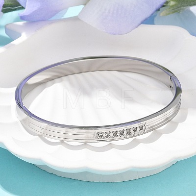 304 Stainless Steel Rhinestone Bangles for Women BJEW-Z092-17P-1