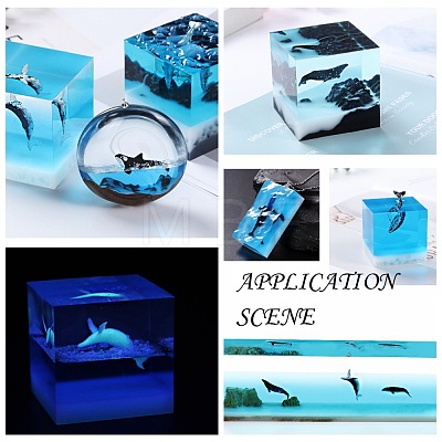 Whale Shaped Plastic Decorations DIY-F066-17-1
