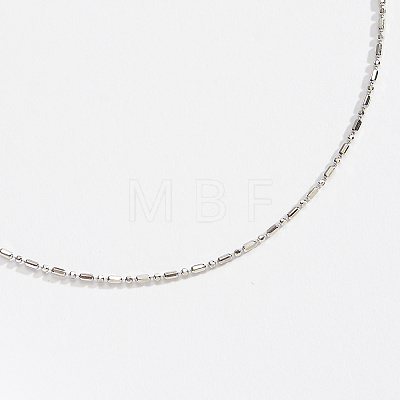 925 Sterling Silver Ball Chain Anklet AJEW-Z029-15P-1