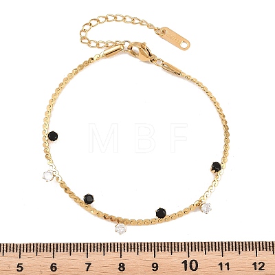 Round 304 Stainless Steel & Rhinestone Charm Bracelets BJEW-B171-08G-1