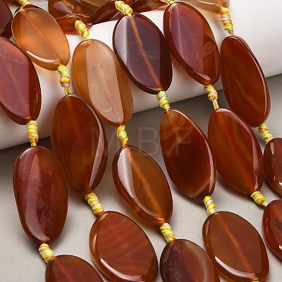 Natural Banded Agate Beads Strands G-F825-H01-03A-1