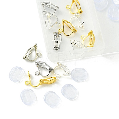 12Pcs 3 Colors Brass Clip-on Earring Findings KK-FS0001-33-1