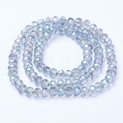 Electroplate Transparent Glass Beads Strands EGLA-A034-T6mm-Y05-1