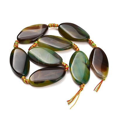 Natural Banded Agate Beads Strands G-F825-H01-03B-1