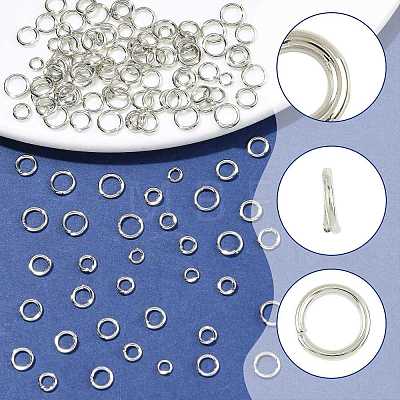 400Pcs 4 Styles Open Jump Rings Brass Jump Rings KK-FS0002-08P-1
