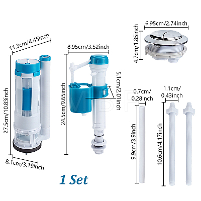 ABS Toilet Tank Fill Valve & Flush Valve Kit AJEW-WH0752-595-1