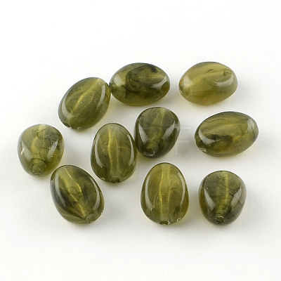 Oval Imitation Gemstone Acrylic Beads X-OACR-R052-04-1