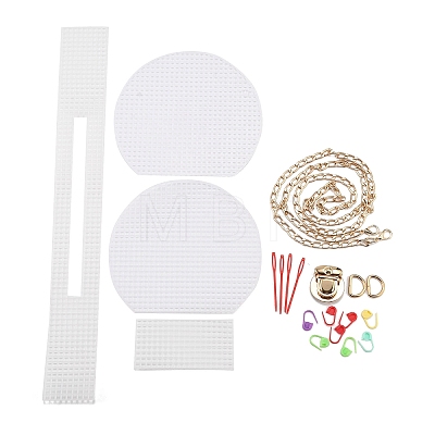 DIY Shell Shaped Plastic Knitting Crochet Bag Making Kits DIY-H169-11A-1