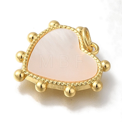 Rack Plating Brass Pave Shell Pendants KK-U019-20G-1