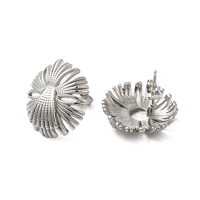 304 Stainless Steel Flower Stud Earrings EJEW-Z068-04P-1