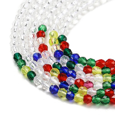 Transparent Gradient Color Glass Beads Strands GLAA-H021-01A-45-1