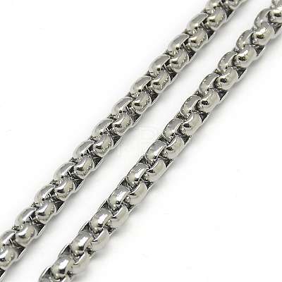 Trendy Men's 201 Stainless Steel Box Chain Necklaces NJEW-L043B-46P-1