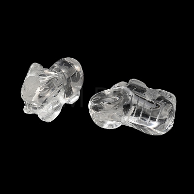 Natural Quartz Crystal Carved Half Hole Beads G-K367-02F-1