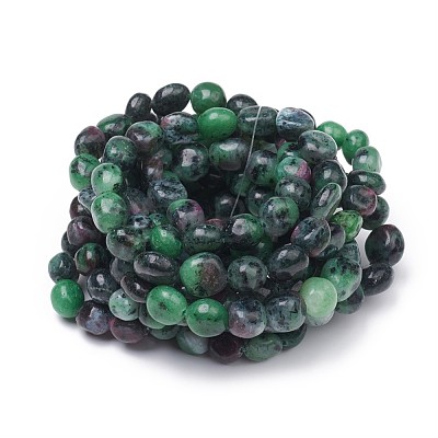 Natural Ruby in Zoisite Stretch Beaded Bracelets X-BJEW-K213-C07-1