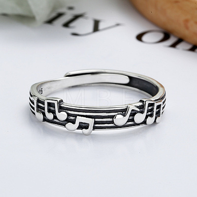 Musical Note 925 Sterling Silver Adjustable Rings FS-WG761CA-01-1