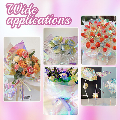 Iridescent Gift Flower Bouquet Wrapping Paper DIY-WH0366-99-1