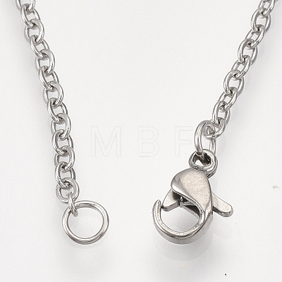 201 Stainless Steel Pendant Necklaces NJEW-T009-JN093-1-40-1