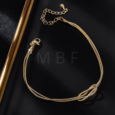 Brass Snake Chain Bracelets for Women BJEW-C087-01G-1