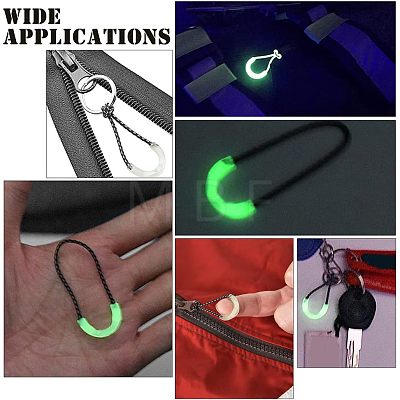 CHGCRAFT 30Pcs Luminous Plastic Zipper Pulls FIND-CA0005-31-1