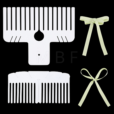 2Pcs 2 Style Plastic Bowknot Knitting Tools DIY-PH0021-49-1