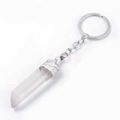 Natural Crystal Quartz Keychain KEYC-S252-15-1