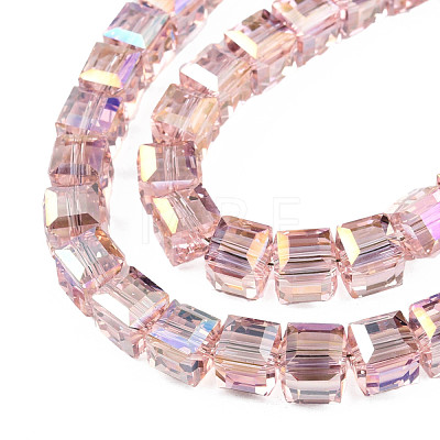 Electroplate Transparent Glass Beads Strands EGLA-N002-28-H02-1