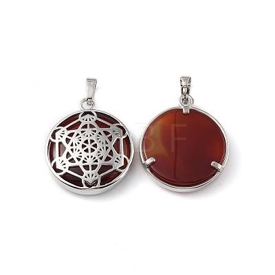 Natural Red Agate Pendants G-P498-04P-21-1