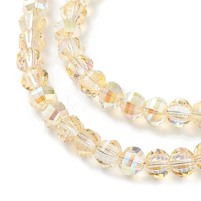Electroplate Transparent Glass Beads Strands EGLA-K015-13A-1