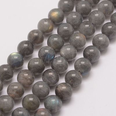 Natural Labradorite Bead Strands G-P259-03-6mm-1