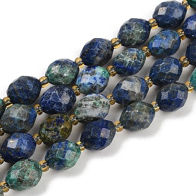 Natural Chrysocolla and Lapis Lazuli Beads Strands G-N342-149I-24-1
