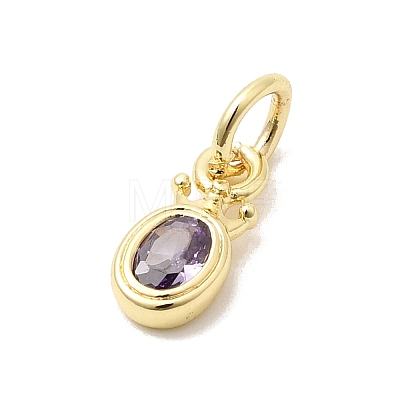 Brass Cubic Zirconia Charms KK-G554-01A-01-1