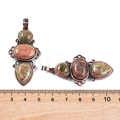 Natural Unakite Pendants G-Q158-04-05-1