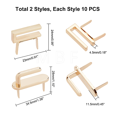 20Pcs 2 Styles Alloy Bag Twist Lock Accessories FIND-WR0001-58-1