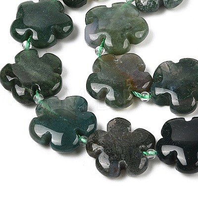 Natural Moss Agate Beads Strands G-NH0009-A01-01-1