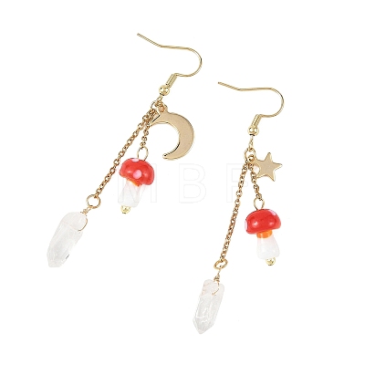 Handmade Lampwork & 304 Stainless Steel Dangle Earrings for Women EJEW-JE07494-1