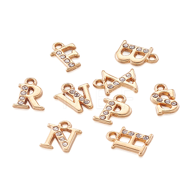 Alloy Rhinestone Charms ALRI-T008-01G-1