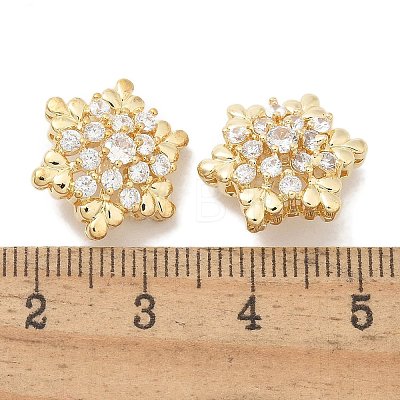 Rack Plating Brass Micro Pave Clear Cubic Zirconia Buttons KK-K293-11G-1