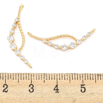 Rack Plating Brass Micro Pave Clear Cubic Zirconia Charms KK-F089-06G-1