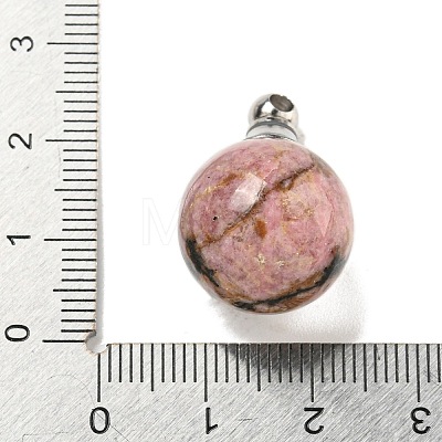 Natural Rhodonite Perfume Bottle Pendants G-K338-22P-04-1