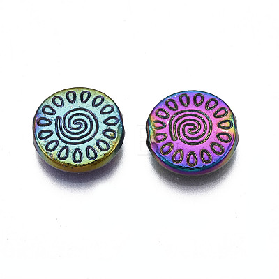 Rack Plating Rainbow Color Alloy Beads PALLOY-S180-362-1