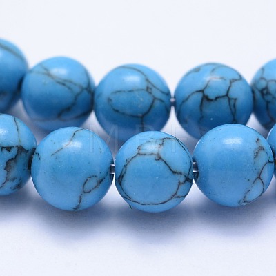 Synthetic Turquoise Beads Strands G-F531-8mm-J03-1