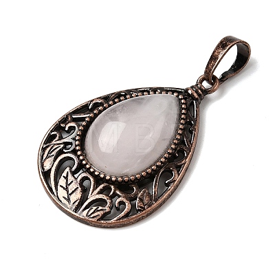 Natural Quartz Crystal Teardrop Pendants G-A297-05R-13-1