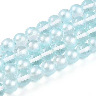 Baking Paint Transparent Glass Beads Strands DGLA-N011-10mm-05-1