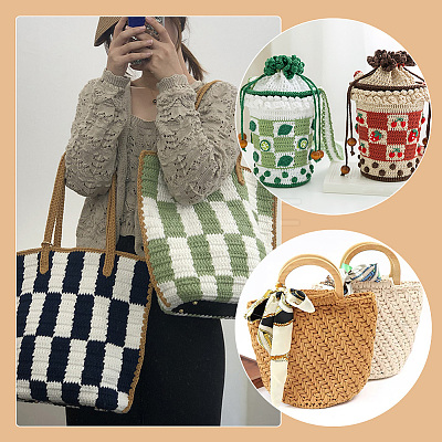   6Pcs 6 Style PU Leather Knitting Crochet Bags Nail Bottom Shaper Pad DIY-PH0009-51-1