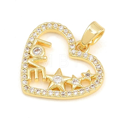 Brass Micro Pave Clear Cubic Zirconia Pendants CU-CBA9B49-01B-G-1
